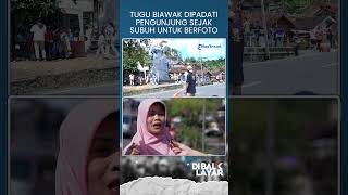 Viral Tugu Biawak Wonosobo, Pengunjung Mulai Foto di Patung Sejak Subuh, Kagumi Karya Rejo Arianto