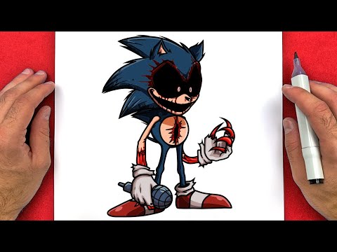 How to DRAW SONIC ERR (Sonic.EXE) from FRIDAY NIGHT FUNKIN (FNF
