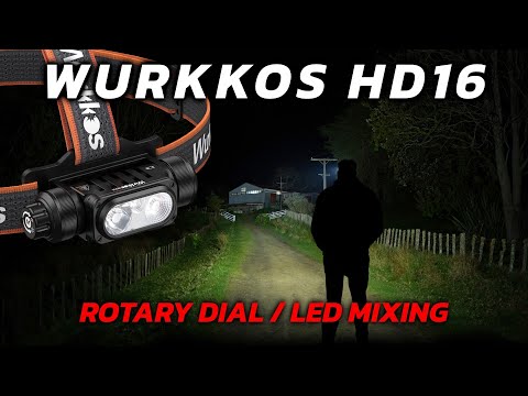 Wurkkos HD16 Headlamp, LED Mixing with Rotary Dial, Light Sensor, 2500 Lumens, 297m Range
