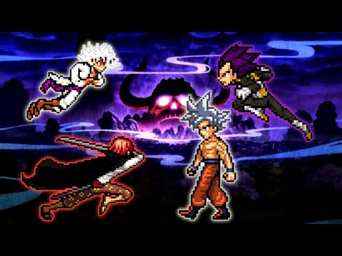 Epic | Luffy Gear V2 OP & Shanks V3 VS Vegeta OP(All Form) & Goku MUI in Jump Force Mugen
