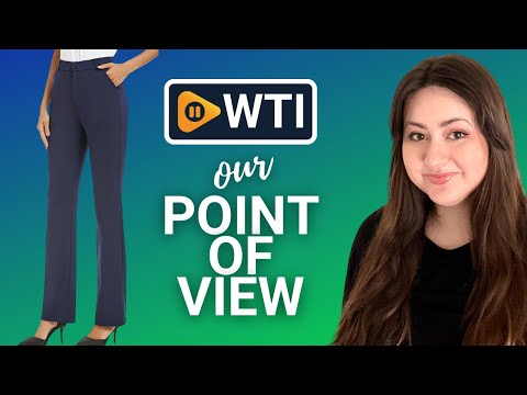 iChosy Women's Stretchy Straight Pants Navy - WTI product video review