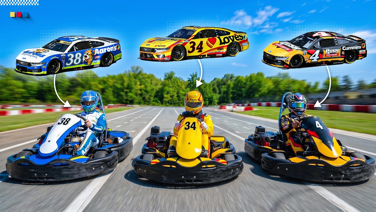 NASCAR Drivers Battle in Go-Karts at Track House Motorlex