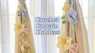Crochet Flower Ties / Garland Curtain Tie Back