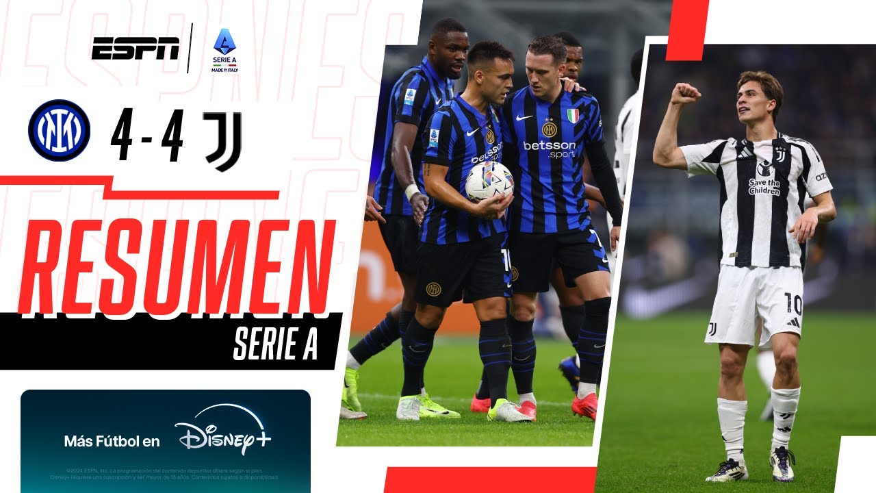 HISTÓRICO CLÁSICO ITALIANO: EL NERAZZURRI IGUALÓ ANTE LA JUVE | Inter 4-4 Juventus | RESUMEN