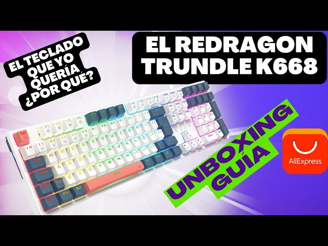 Vídeo relacionado con Redragon Teclado mecánico K668 RGB para Juegos, Teclado mecánico con Cable de 108 Teclas con 4 Teclas de Acceso rápido adicionales, espumas absorbentes de Sonido, Enchufe Intercambiable, US Layout