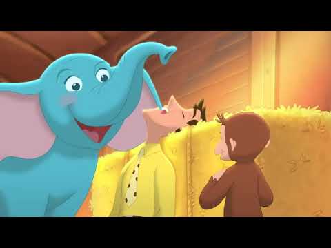 Official trailer still for Curious George 2: Follow That Monkey! showing George and the Yellow Hat against travel backdrops