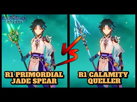 XIAO: R1 PRIMORDIAL JADE WINGED SPEAR VS R1 CALAMITY QUELLER! (COMPARISON) | Genshin Impact