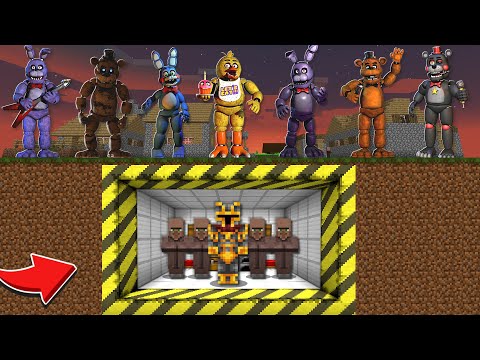 Minecraft BUILD A SAFE UNDERGROUND BUNKER HOUSE AGAINST FIVE NIGHTS AT FREDDYS MOD !! Minecraft Mods