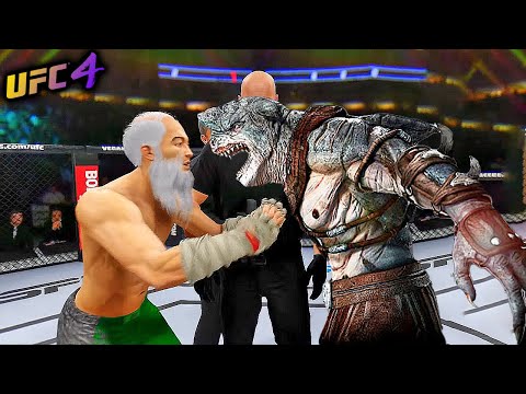 Old Bruce Lee vs. Shark Man (EA Sports UFC 4)