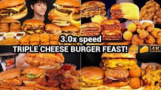 Download lagu Triple Cheese Burger Feast 🍔🧀 Whopper Jr, Nuggets & Crispy Sides Mukbang ASMR mp3