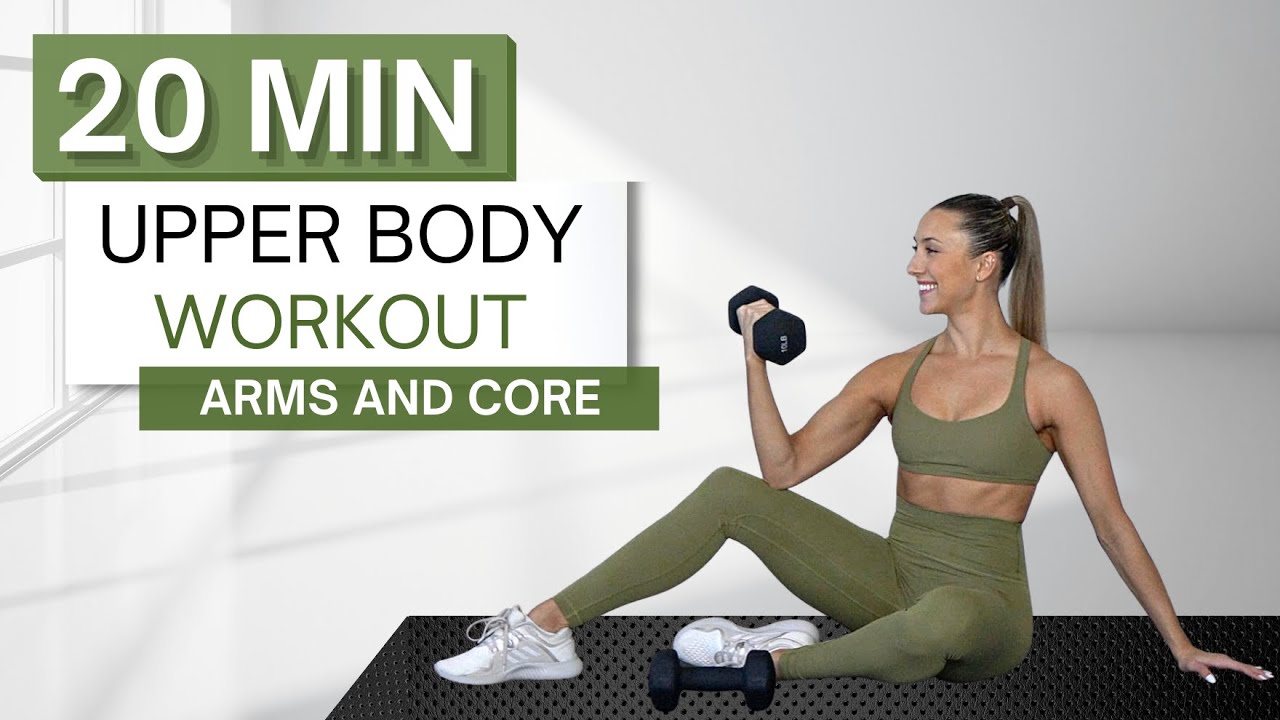 20 min UPPER BODY WORKOUT | With Dumbbells | Arms, Abs, Chest and Back