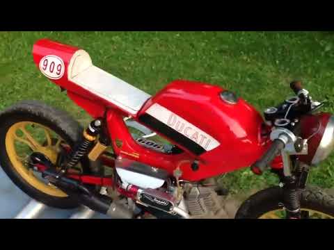Tomos land speed record  turbo charged moped start up and walk around