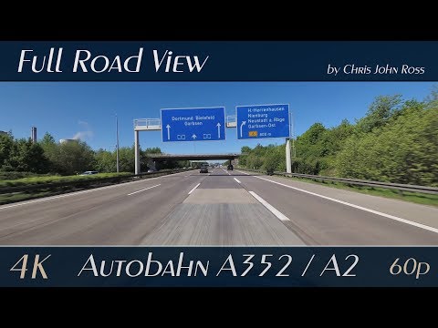Autobahn (A352, A2), Germany: Hannover-Nord - Engelbostel - Hannover-Herrenhausen - 4K (2160p/60p)