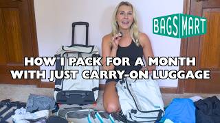 How I Pack for a MONTH with just Carry-On Luggage | BAGSMART Blast Review
