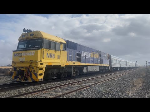 Up 5AM8 the Overland with NR8 at Gheringhap headed for Melbourne 6/3/2025