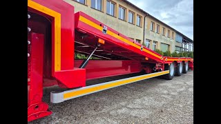 Semi-reboque baixa Janmil Janmil DMC 46 T / oś skrętna / pokład hydrauliczny / poszerzana novo | Imagem 4 - Autoline