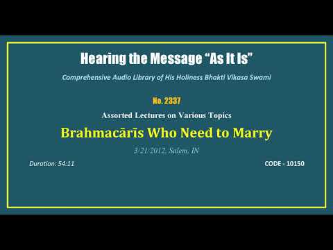2337 Brahmacaris Who Need to Marry, 2012 03 21, Salem, Tamil Nadu, India, CODE 10150 mp3