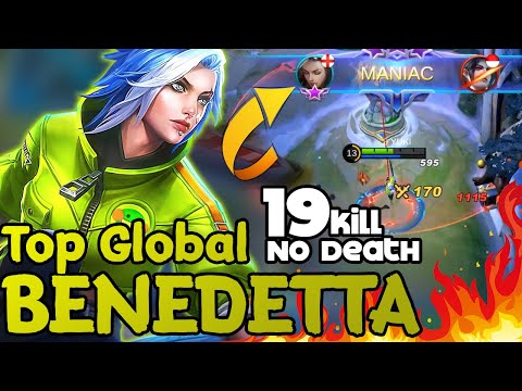 MANIAC With 19 Kill | Benedetta Best Build 2021 | Top Global Benedetta ~ MLBB