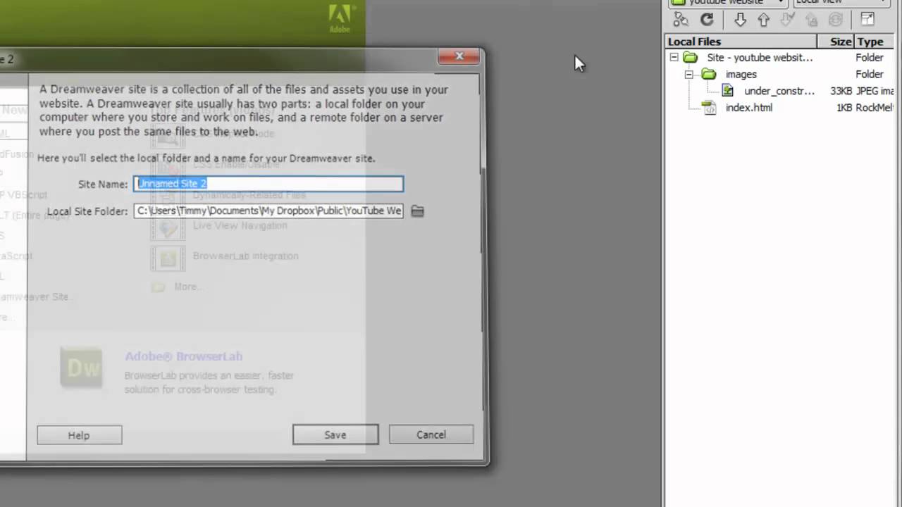 How to Make an HTML Website in Dreamweaver CS5 - video 2