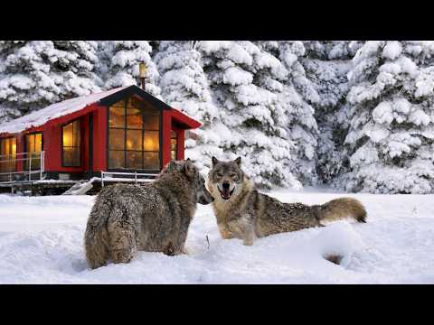 Traktörle Römork Üzerinde Derin Karda Kamp
