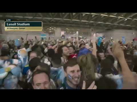 The party is still going strong outside the stadium for Argentina fans 🎉🇦🇷