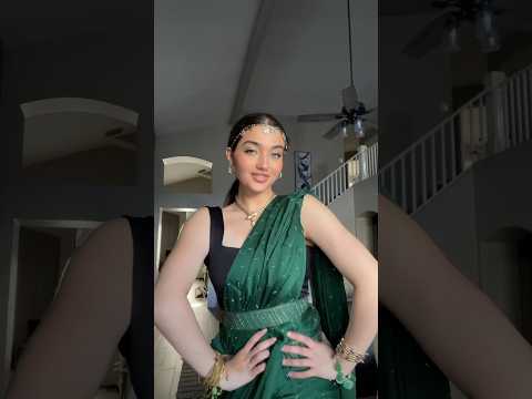 MY MOM HELPED ME DRESS IN A SARI! #sari #indian #dress #shorts #foryou