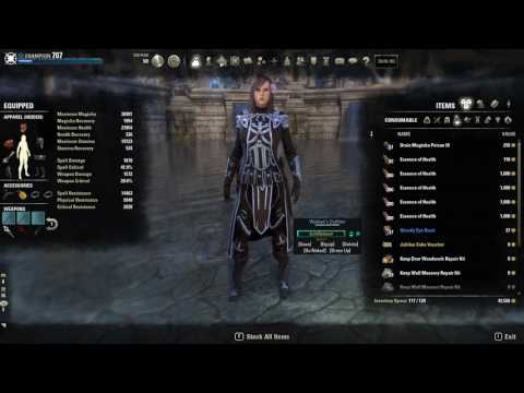 ESO Morrowind lightarmor magicka Dk PvP Build (with CP)