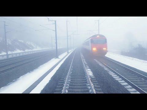 ★ 🇨🇭 Bern - Burgdorf - Olten cab ride with snow and fog [03.2018]