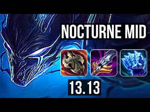 NOCTURNE vs CASSIOPEIA (MID) | 3.6M mastery, 11/1/6, 1400+ games, Legendary | KR Master | 13.13