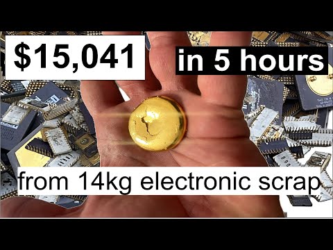 Wir haben in 5 Stunden Gold im Wert von 12.000 Dollar aus 14 kg Elektronikschrott gewonnen.