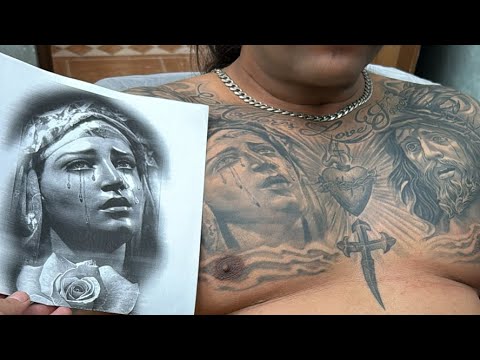 Zar1 FULL CHEST BLK N GRY TATTOO