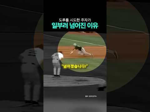 도루를 시도한 주자가 일부러 넘어진 이유