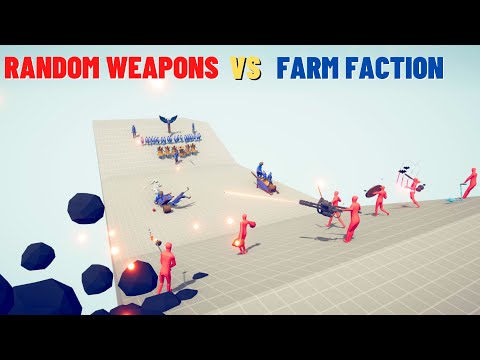 RANDOM WEAPONS vs FARM FACTION UNITS - RANDOM WEAPONS MOD - Totally Accurate Battle Simulator TABS