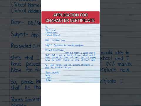 Application for character certificate from school/college #shorts #short #youtubeshorts #shortsfeed