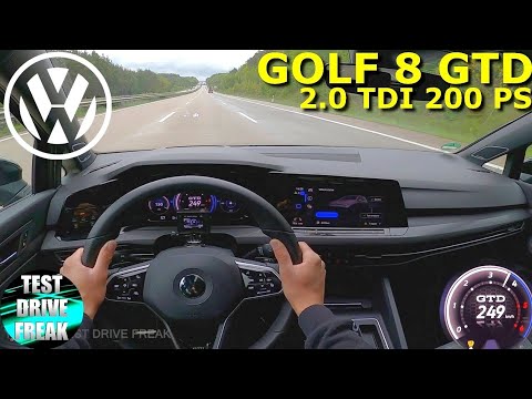 2021 VW Golf 8 GTD 2.0 TDI 200 PS TOP SPEED AUTOBAHN DRIVE POV