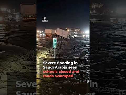 Severe flooding closes schools in Saudi Arabia | AJ #shorts