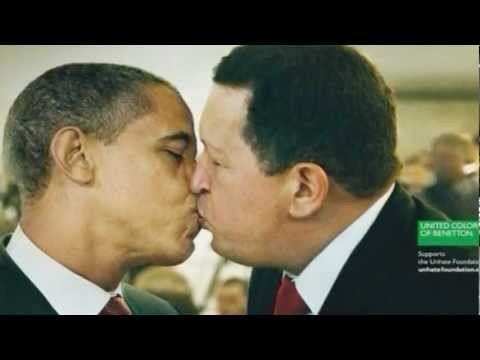 Still from a news report on Unhate (United Colors of Benetton, 2011)