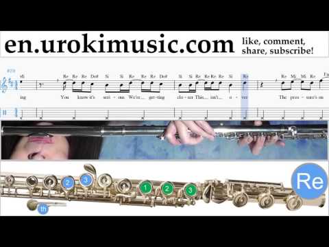 Flute lessons Shakira - Waka Waka Sheet Music Tutorial Part#2 um-i-fn352