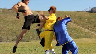 2 kung fu guys vs bokator fight scene king of fighters mortal kombat style