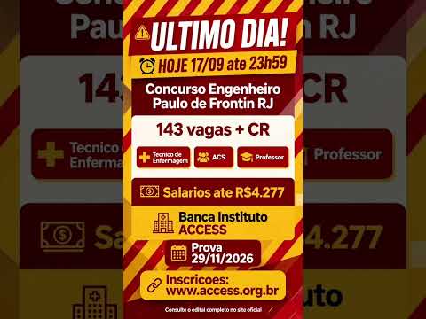 últimas horas Paulo de frontin #enfermagem#professor #concursospúblicos #concursos #paulodefrontin
