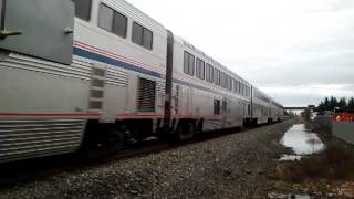 preview picture of video '3-10-13 Amtrak 837 and 507 on Train #14 Coast Starlight at Tangent, OR'