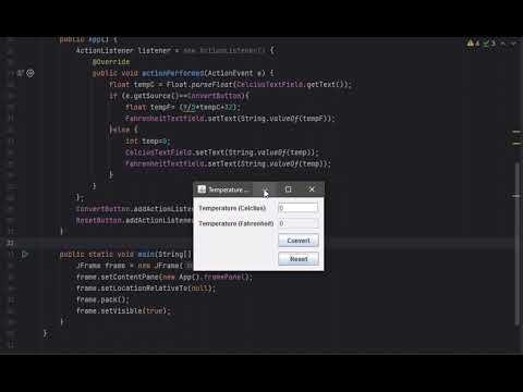 Simple Temperature Conversion App With Java Swing