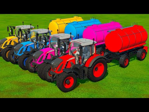 JCB FASTRAC & JOHN DEERE & LAMBORGHINI TRANSPORT BATTLE ON MUDDY ROAD! Farming Simulator 22