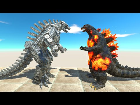 New Monster Burning Godzilla Vs Team Mecha Godzilla 2021 Death run -Animal Revolt Battle Simulator