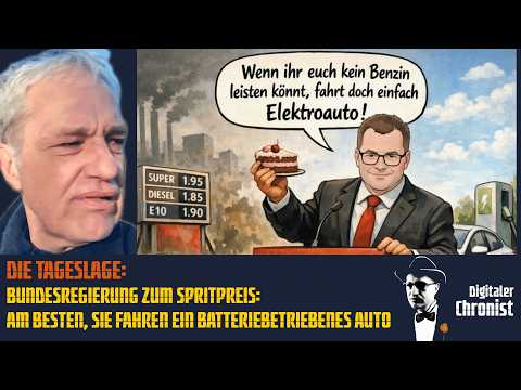 Die Tageslage: Bundesregierung zum Spritpreis: Am besten, Sie fahren ein batteriebetriebenes Auto!
