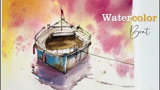 Dreamy Watercolor Lake & Boat: A Serene Painting Process