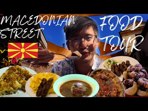 NORTH MACEDONIAN 🇲🇰 STREET FOOD TOUR - TAVCE GRAVCE, KROFI, BUREK + TRILECE in Skopje, Macedonia!