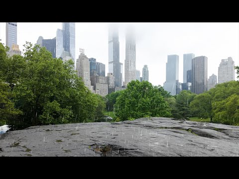 Central Park Rain Walk | New York City | Binaural Audio, 4K