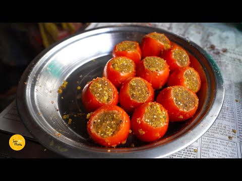 , title : 'Famous Stuffed Tomato Bhajiya Rs. 25/- Only #suratfood #shorts'