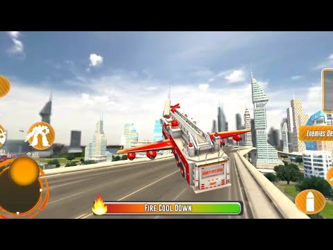 Flying Firefighter Truck Transform Robot Games | Fire truck driving simulator #2